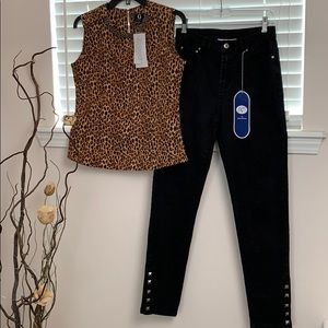Cheetah Top and Stretch Jeans by Diane Gilman